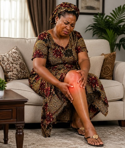 African Lady on Joint Pain