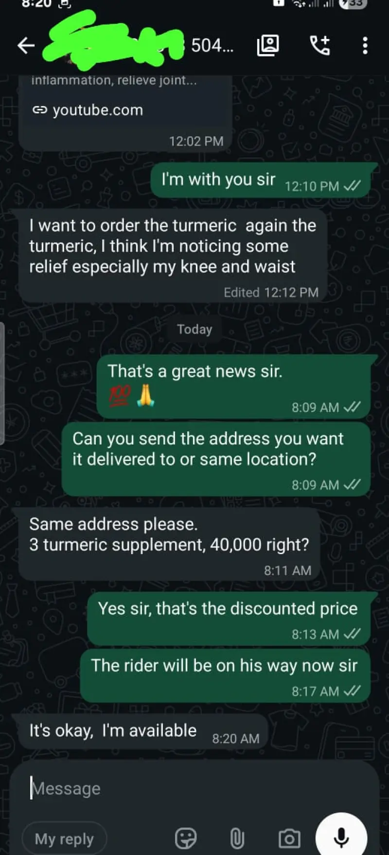 WhatsApp Testimonial
